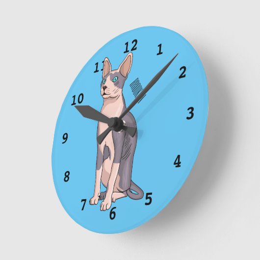 Horloge Ronde Sphynx cat (Angle)