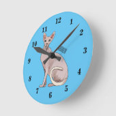 Horloge Ronde Sphynx cat (Angle)