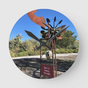 Horloge Ronde Spin a Happy Thought, Drôle Signe