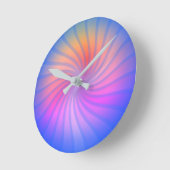 Horloge Ronde Spirale arc-en-ciel bleu  (Angle)