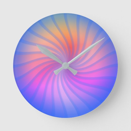 Horloge Ronde Spirale arc-en-ciel bleu  (Recto)