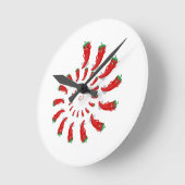 Horloge Ronde Spirale de Pepper Diva Rouge (Angle)