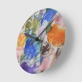 Horloge Ronde Splash couleur (Angle)