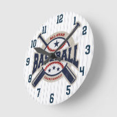 Horloge Ronde Sport équipe de baseball All Star (Angle)