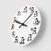 Horloge Ronde Sport Penguins (Angle)