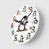 Horloge Ronde Sport Penguins (Angle)