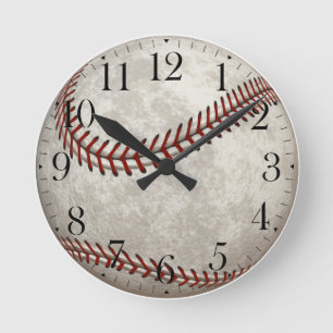 Horloge Ronde Sports américains d'Après-temps de jeu de baseball