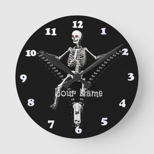 Horloge Ronde Squelette à fermeture éclair (Recto)