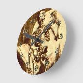 Horloge Ronde Squelette de Halloween (Angle)