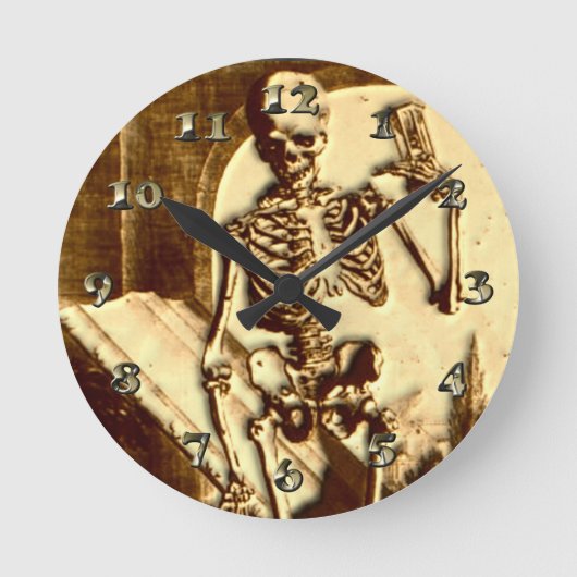 Horloge Ronde Squelette de Halloween (Recto)