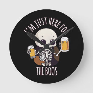 Horloge Ronde Squelette Mignon Halloween Oktoberfest