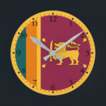 Horloge Ronde Sri Lanka Flag<br><div class="desc">Patriotic flag of Sri Lanka.</div>