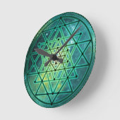 Horloge Ronde Sri Yantra vert mystique (Angle)