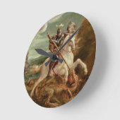 Horloge Ronde St George massacrant le dragon, (huile sur le (Angle)
