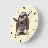 Horloge Ronde Standing Sloth Design Acrylique Wall Clock (Angle)