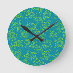 Horloge Ronde Starfish Crowd Pattern