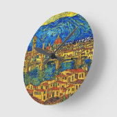 Horloge Ronde Starry Starry Night Florence Italie (Angle)