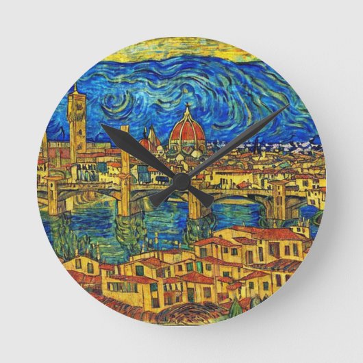 Horloge Ronde Starry Starry Night Florence Italie (Recto)