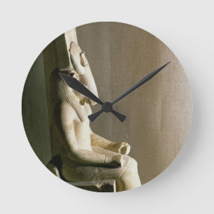 Horloge Ronde Statue du dieu Montu avec la tête d'un taureau, f