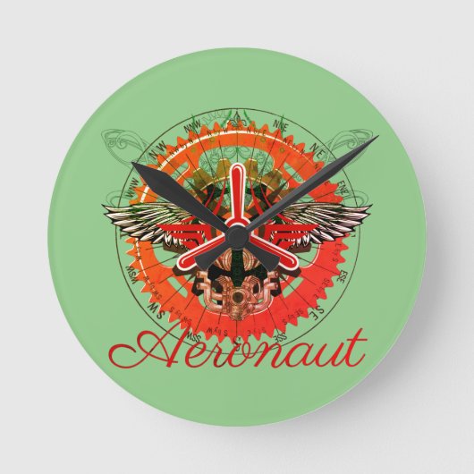 Horloge Ronde Steampunk Aeronaut (Recto)