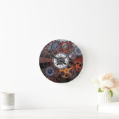 Horloge Ronde Steampunk clockwork pattern rustic (Maison)