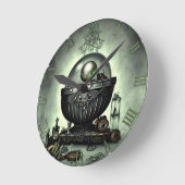 Horloge Ronde Steampunk Ornate Cauldron et articles magiques sur (Angle)