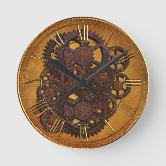Horloge Ronde Steampunk Rusty (Recto)