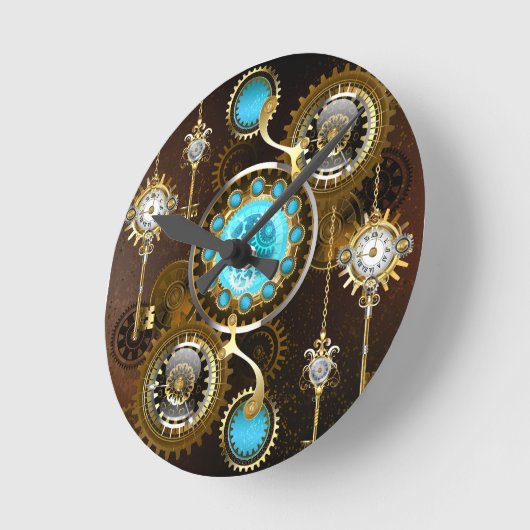 Horloge Ronde Steampunk Rusty Background (Angle)