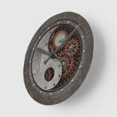 Horloge Ronde Steampunk Yin Yang (Angle)