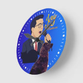 Horloge Ronde Stephen Colbert chantant avec Benny Mème (Angle)