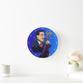 Horloge Ronde Stephen Colbert chantant avec Benny Mème (Maison)