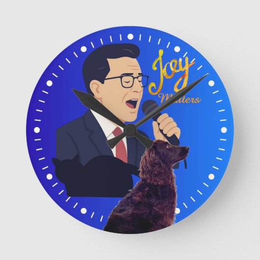 Horloge Ronde Stephen Colbert chantant avec Benny Mème (Recto)
