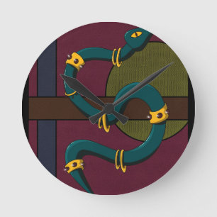 Horloge Ronde Sticker Carré Snake