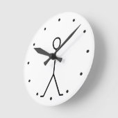 Horloge Ronde Stickman Dessin À Main Drôle (Angle)
