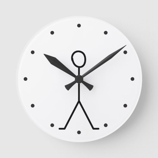 Horloge Ronde Stickman Dessin À Main Drôle (Recto)
