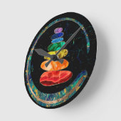 Horloge Ronde Stones Zen Chakras et cercle Enso (Angle)