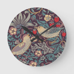 Horloge ronde Strawberry Thief de William Morris