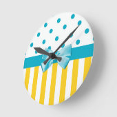 Horloge Ronde Stripes With Blue Ribbon (Angle)