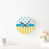 Horloge Ronde Stripes With Blue Ribbon (Maison)