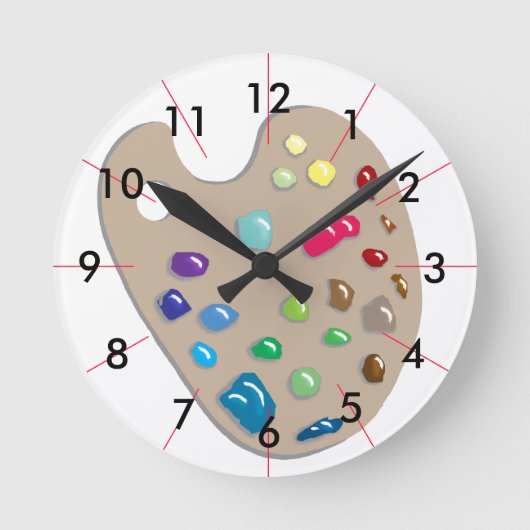 Horloge Ronde Studio CricketDiane de peinture de palette (Recto)