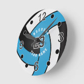 Horloge Ronde Style Bleu Bleu Bleu bébé avec do-it-yourself text (Angle)