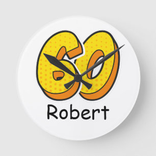 Horloge Ronde Style comique 60e anniversaire Golfer Gift - drôle