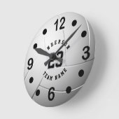 Horloge Ronde Style de volley-ball blanc avec do-it-yourself tex (Angle)