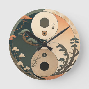 Horloge Ronde Style japonais