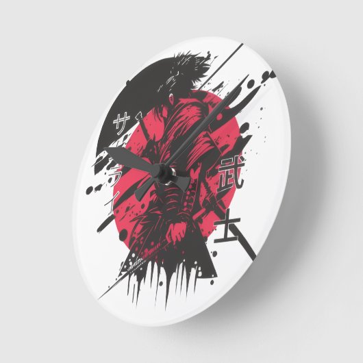 Horloge Ronde Style Samuri (Angle)