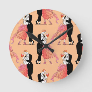 Horloge Ronde Style vintage 1920 Couple dansant