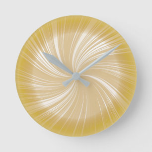 Horloge Ronde Stylish Orange Yellow Radiant Twirl Pattern