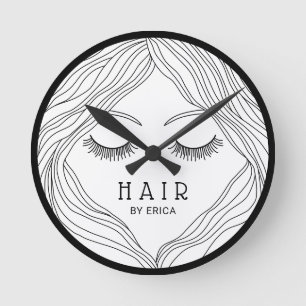 Horloge Ronde Styliste De Cheveux Salon De Coiffure Pour Fille D