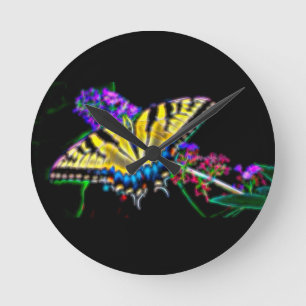 Horloge Ronde Stylized Swallowtail Butterfly