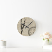 Horloge Ronde Stylos de fontaine et Watchface avec des notes (Maison)